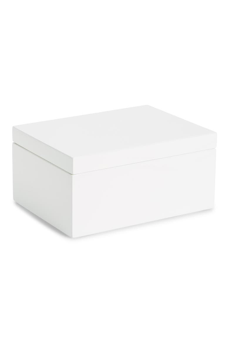 Lacquer Jewelry Box, Main, color, WHITE
