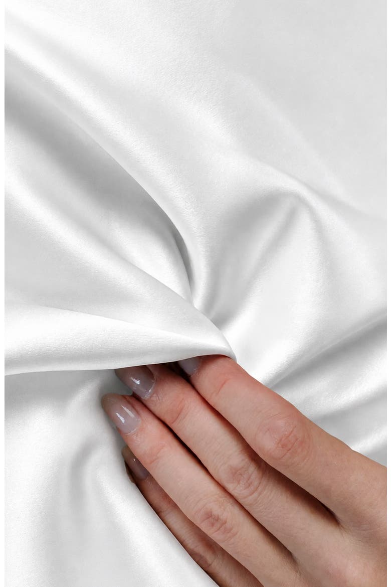 100% Mulberry Silk Pillowcase, Alternate, color, WHITE