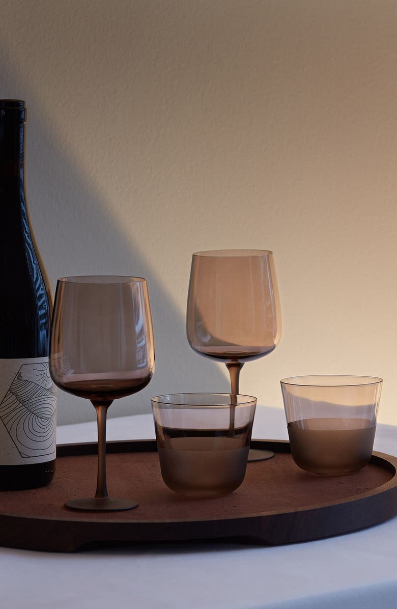 LSA Arc Contrast Set of 4 Wine Glasses, Alternate, color, Earth