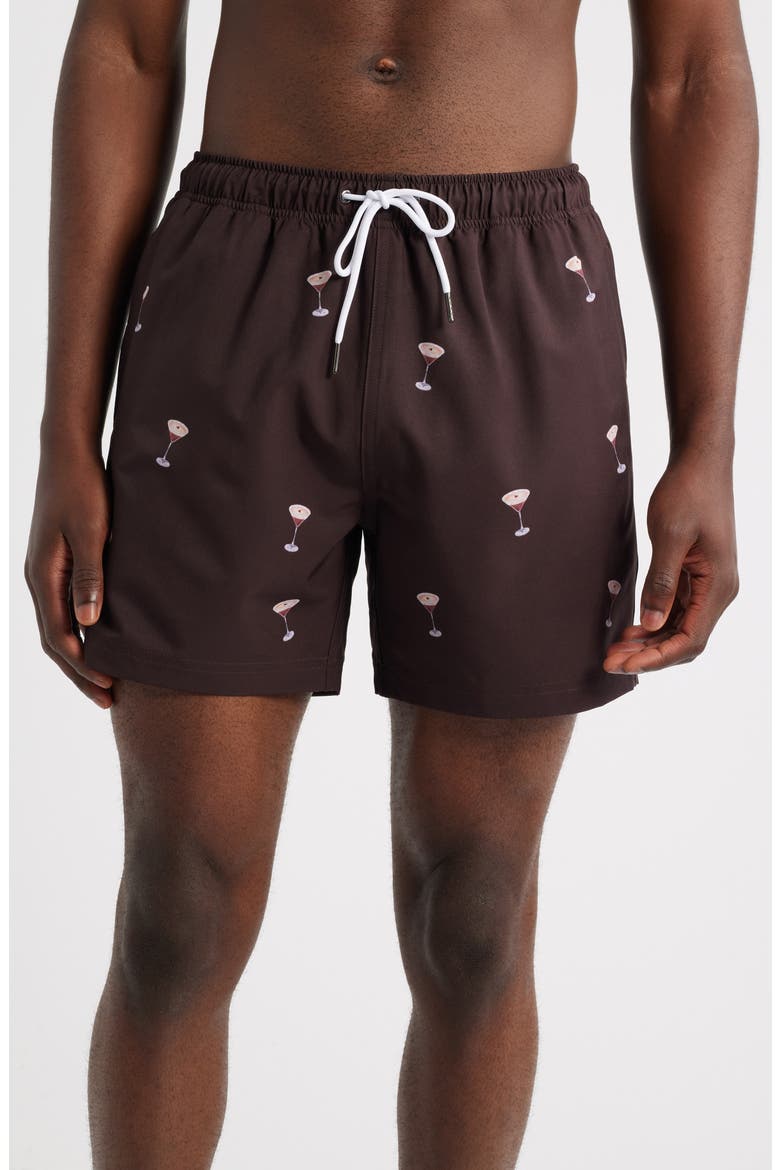 Espresso Martini Swim Trunks, Main, color, BROWN