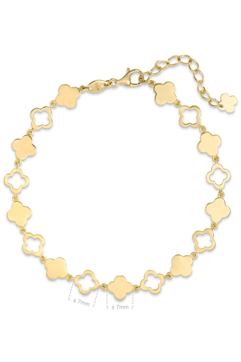 Clover Chain Bracelet in 14K Gold, 7mm, Alternate, color, Yellow Gold