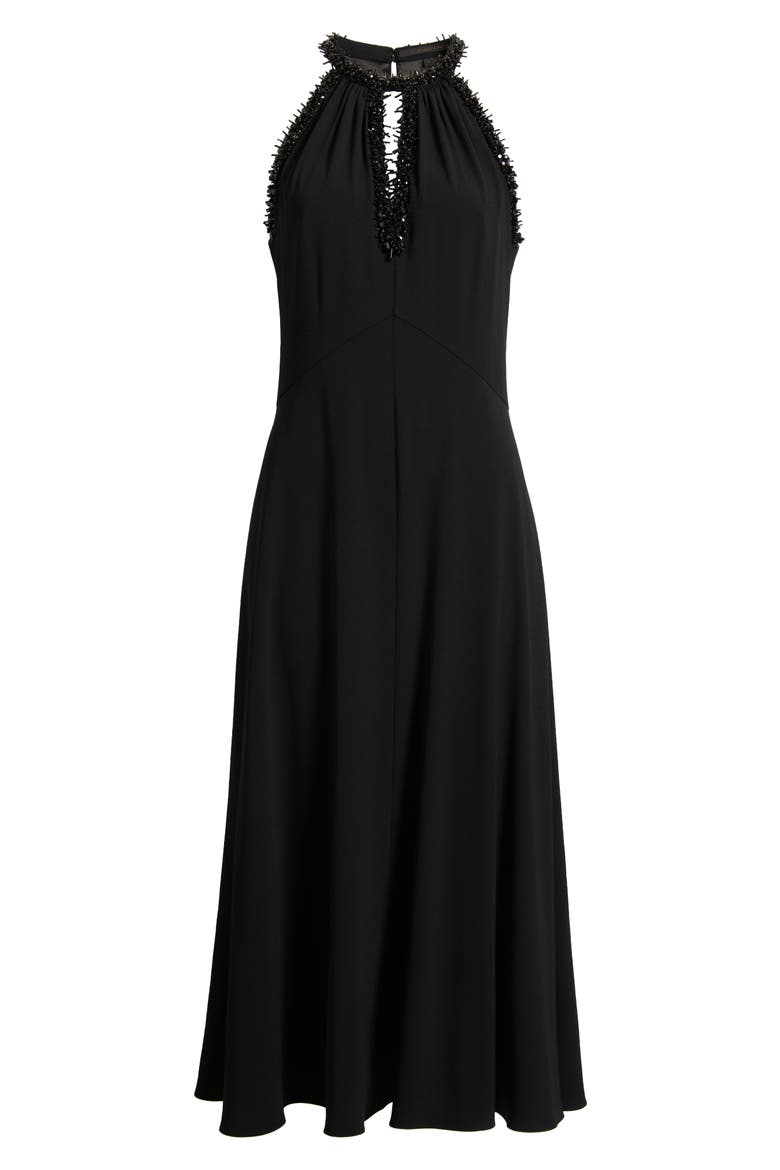 Aria Beaded Sleeveless Cocktail Dress, Alternate, color, BLACK