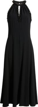 KOBI HALPERIN Aria Beaded Sleeveless Cocktail Dress