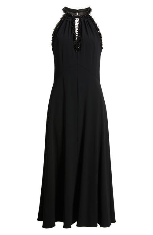 Kobi Halperin Aria Beaded Halter Dress In Black