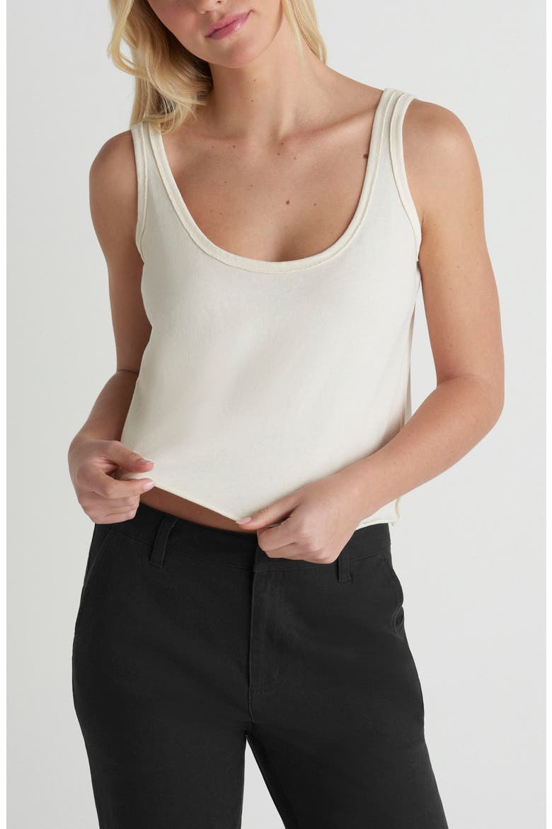 California Crop Cotton Jersey Tank, Main, color, OFF WHITE