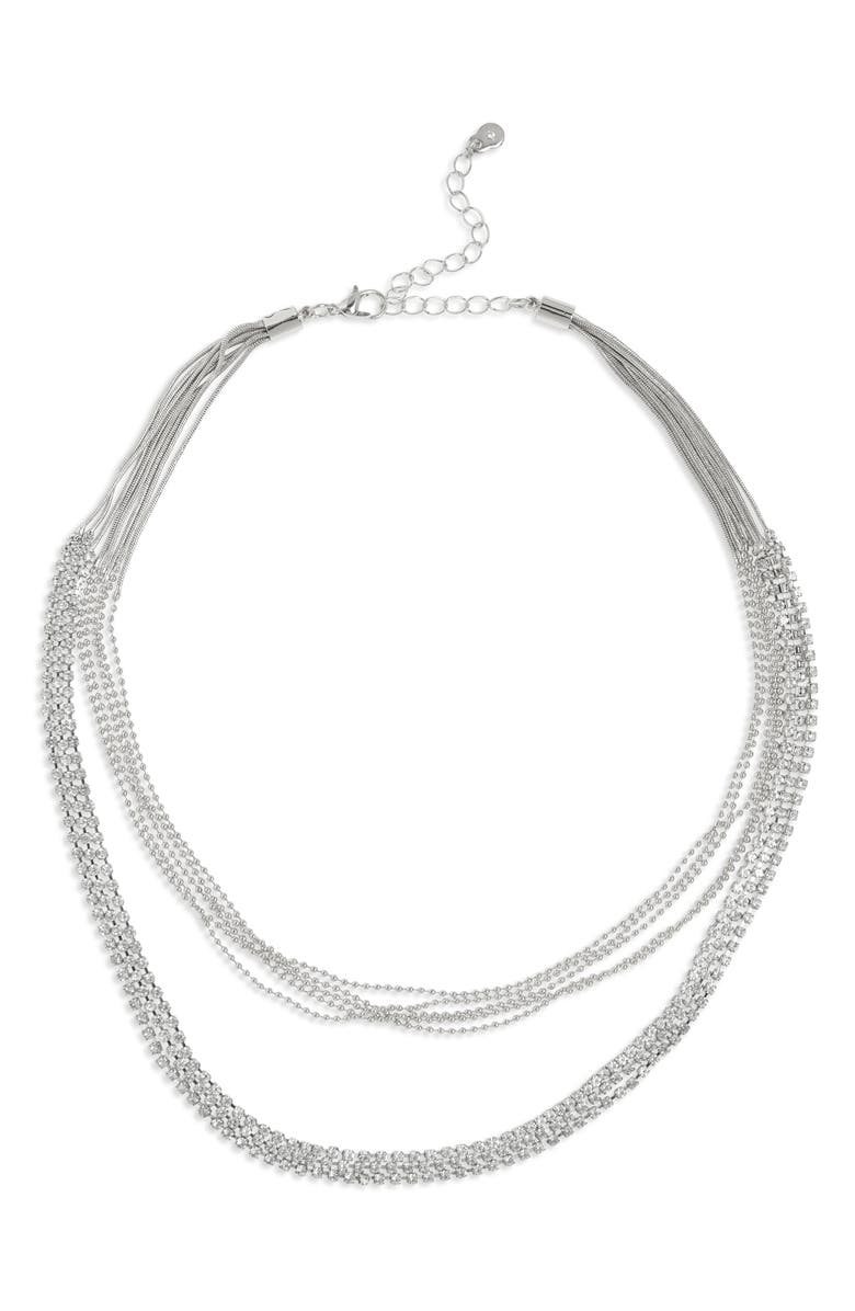 Melrose and Market Crystal Layered Chain Necklace, Main, color, 