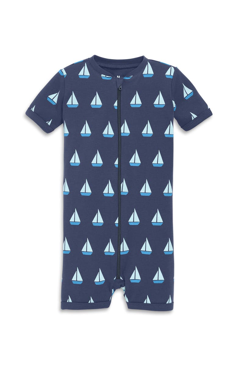 Primary Baby Organic Zip Shortie In Set Sail, Alternate, color,