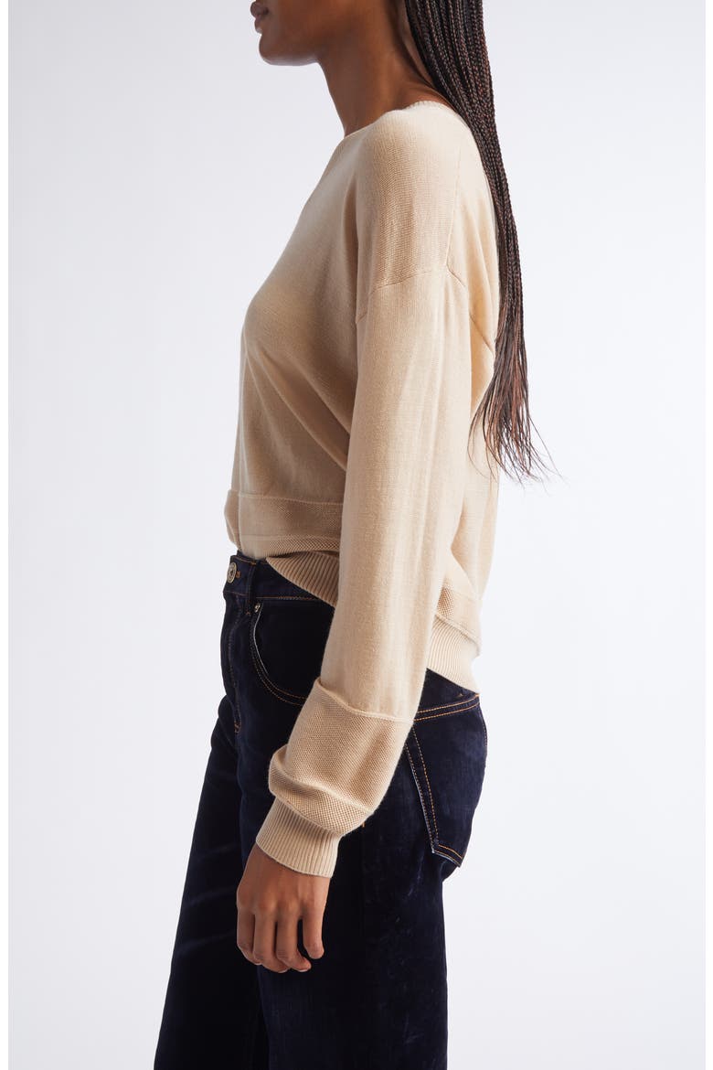 Wool V-Neck Sweater, Alternate, color, 02 SAND