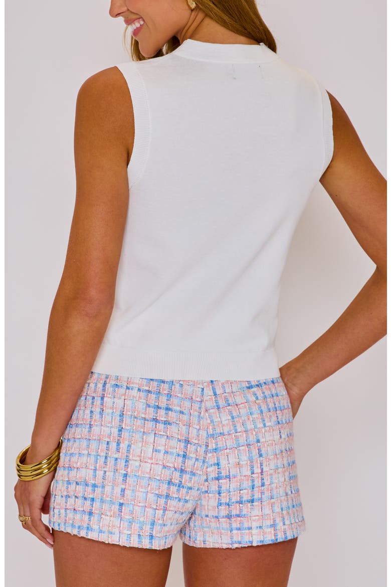 Perry Mock Neck Sleeveless Knit Top, Alternate, color, WHITE