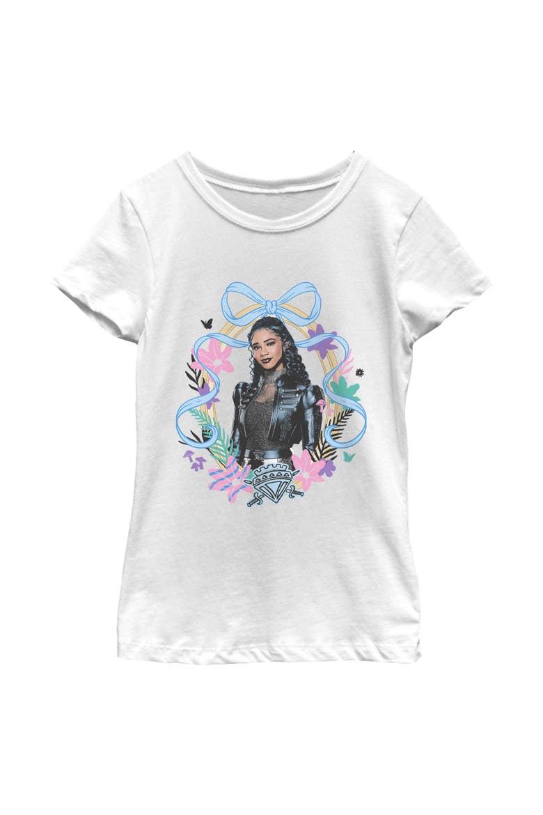 Girl's Descendants Wicked Wonderland Chloe Bow Portrait  Graphic T-Shirt, Main, color, White