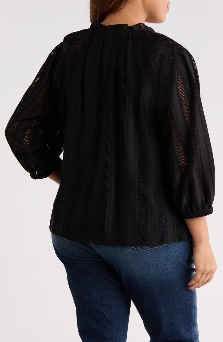 Vince Camuto Raglan Sleeve Peasant Top, Alternate, color, Rich Black