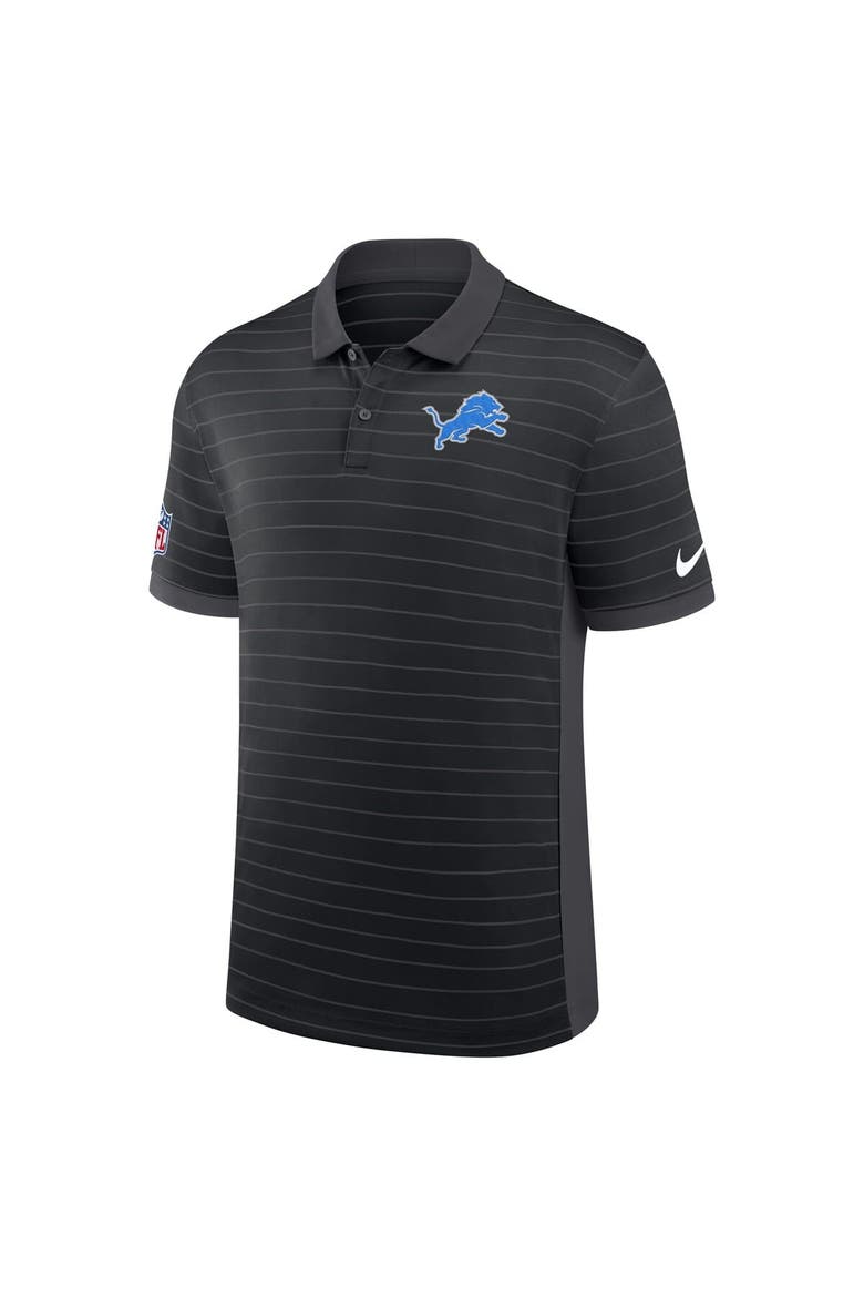 Men's Nike Black Detroit Lions Sideline Victory Stripe Performance Polo, Alternate, color, Black