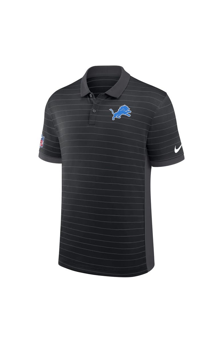 Nike Men's Nike Black Detroit Lions Sideline Victory Stripe Performance Polo, Alternate, color,