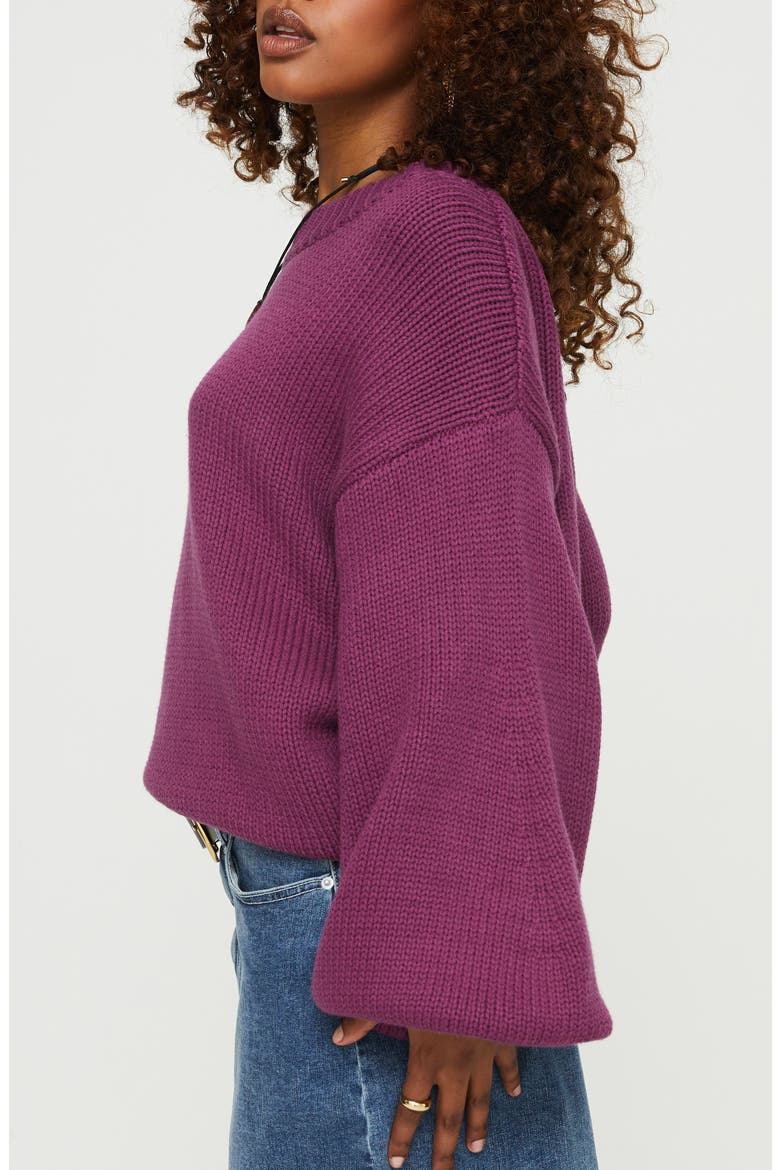 Harmony Balloon Sleeve Sweater, Alternate, color, BURGUNDY