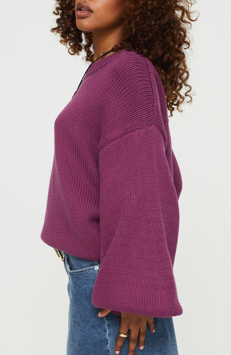 Princess Polly Harmony Balloon Sleeve Sweater, Alternate, color, Burgundy