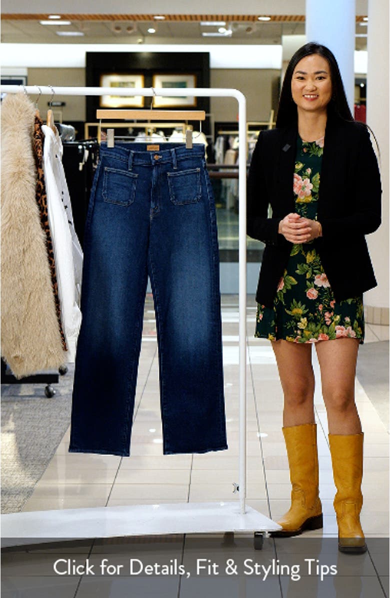 The Lil Rambler Patch Pocket High Waist Straight Leg Jeans, sales video thumbnail