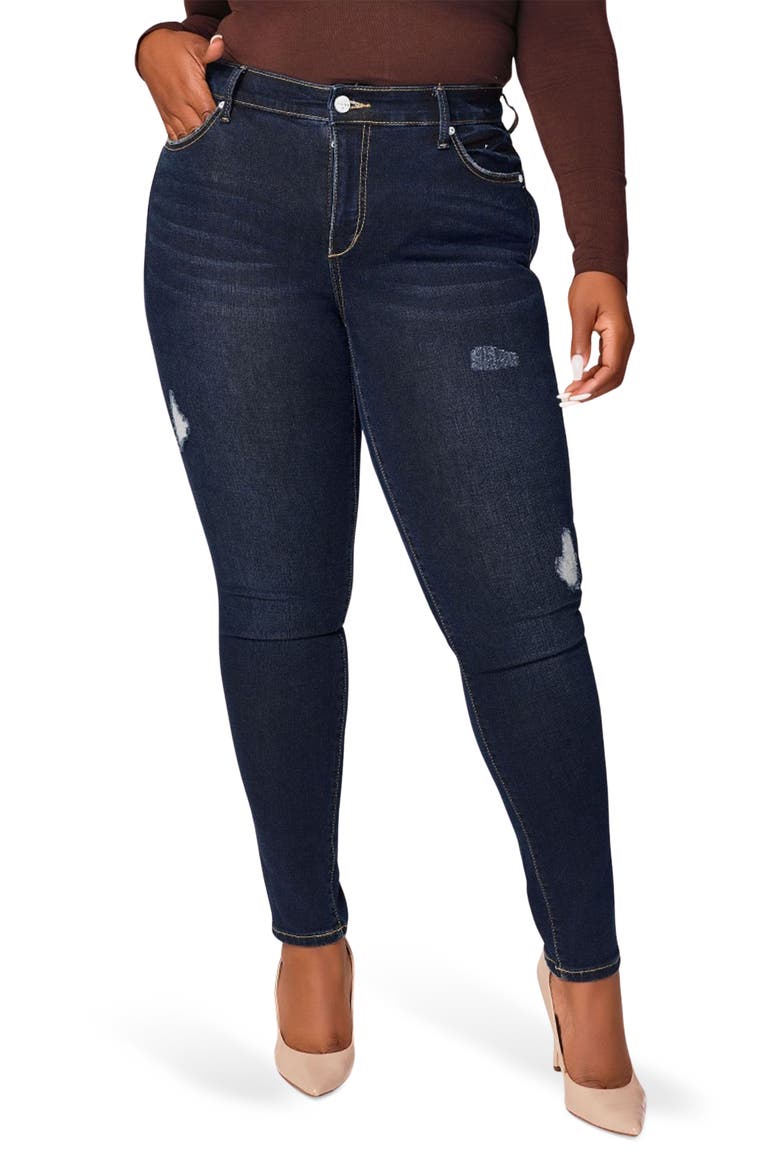 Ripped High Waist Skinny Jeans, Main, color, SERENITY