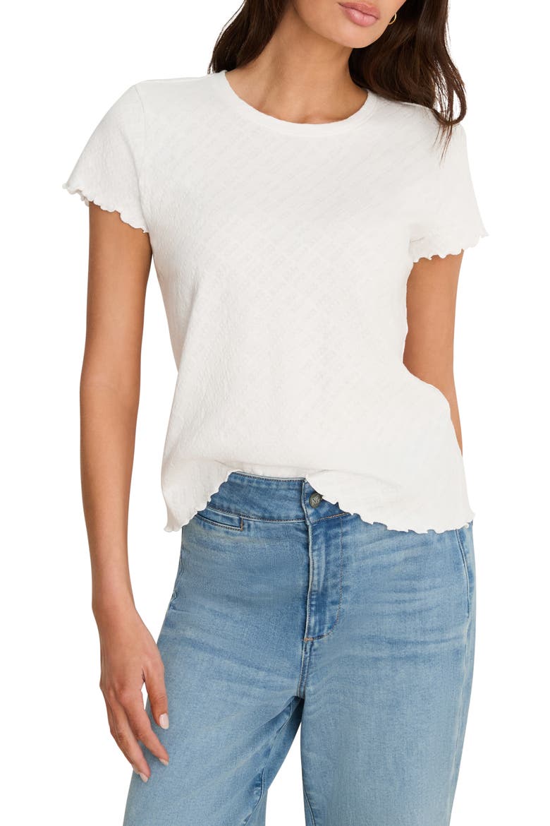 Geometric Lace T-Shirt, Main, color, PAPER WHITE