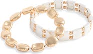Nordstrom Set of 2 Two-Tone Beaded Stretch Bracelets