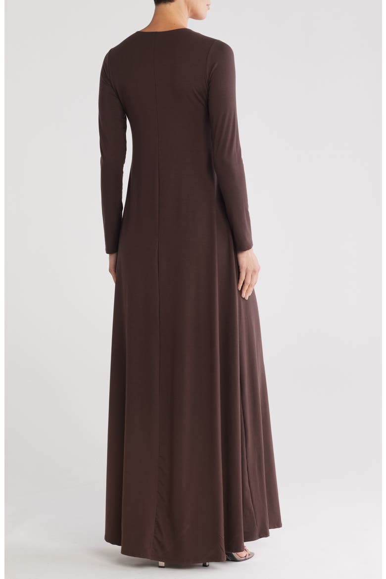 Long Sleeve Maxi Dress, Alternate, color, MOLE BROWN