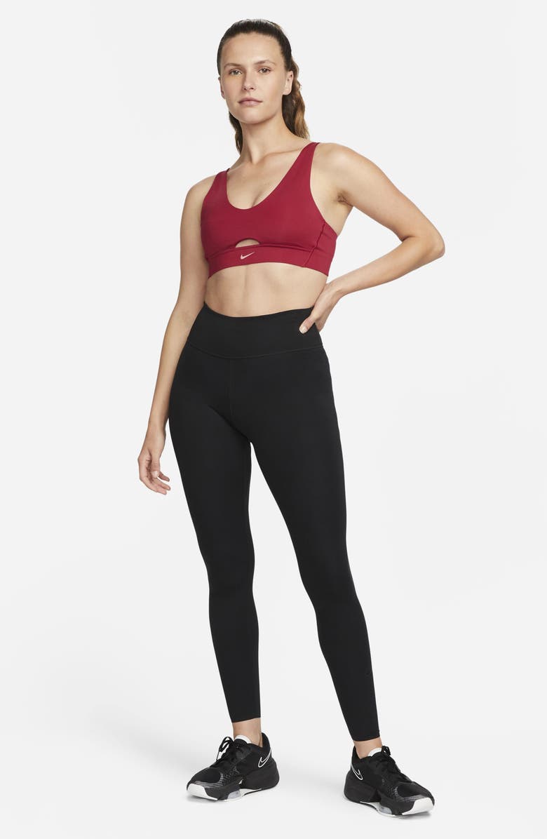 Nike Dri-FIT Indy Padded Strappy Cutout Medium Support Sports Bra, Alternate, color, Noble Red/ Red Stardust