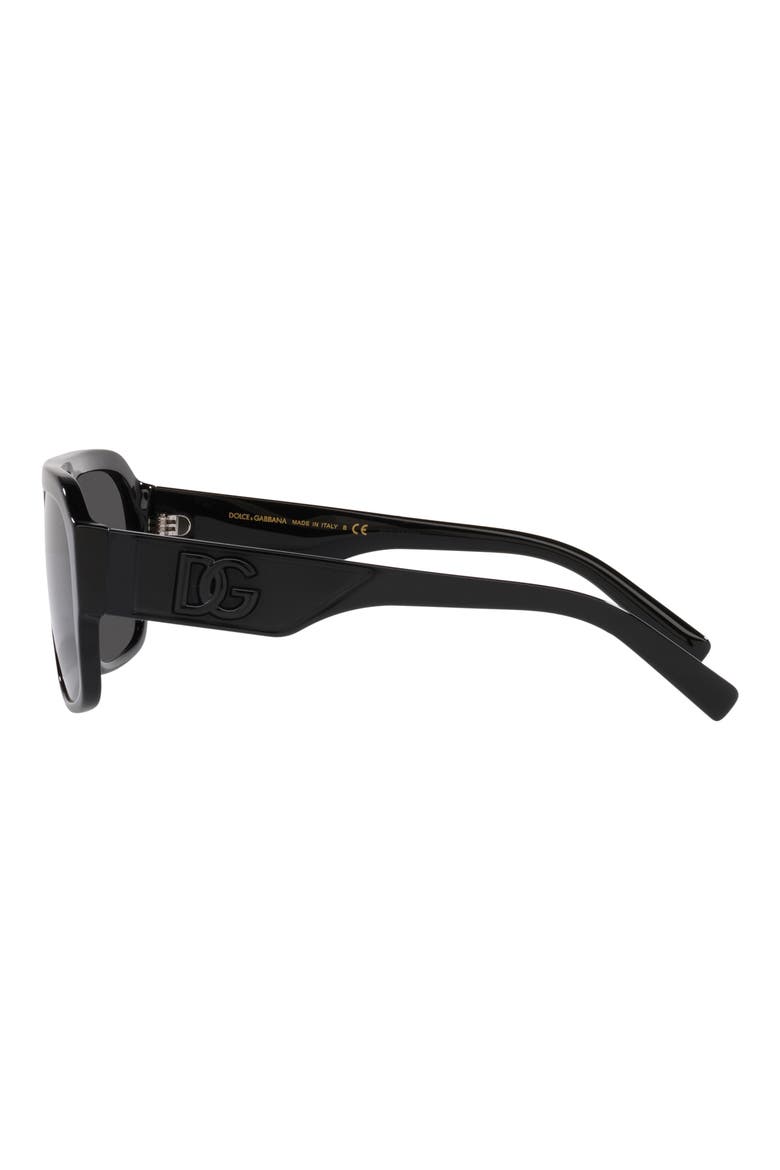 58mm Aviator Sunglasses, Alternate, color, BLACK/ DARK GREY