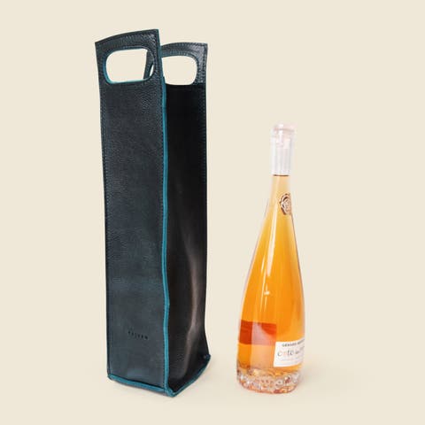 Premium Leather Bottle Tote with Handle