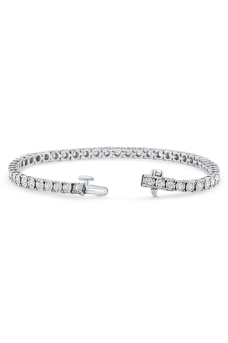 2Ct Diamond Tennis Bracelet 7" Double Lock Clasp Lab Grown 925 Silver, Alternate, color, Silver