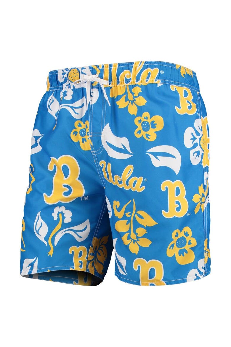 Men's Wes & Willy Blue UCLA Bruins Floral Volley Swim Trunks, Main, color, Blue
