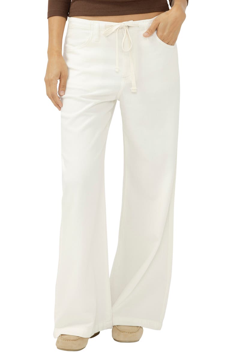 Silver Jeans Co. Beach Wide Leg Drawstring Jeans, Main, color, Ecru