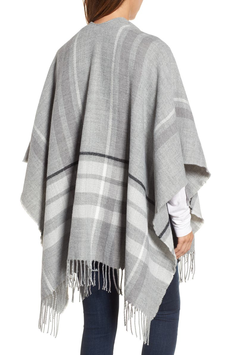 Sole Society Plaid Fringe Wrap, Alternate, color,