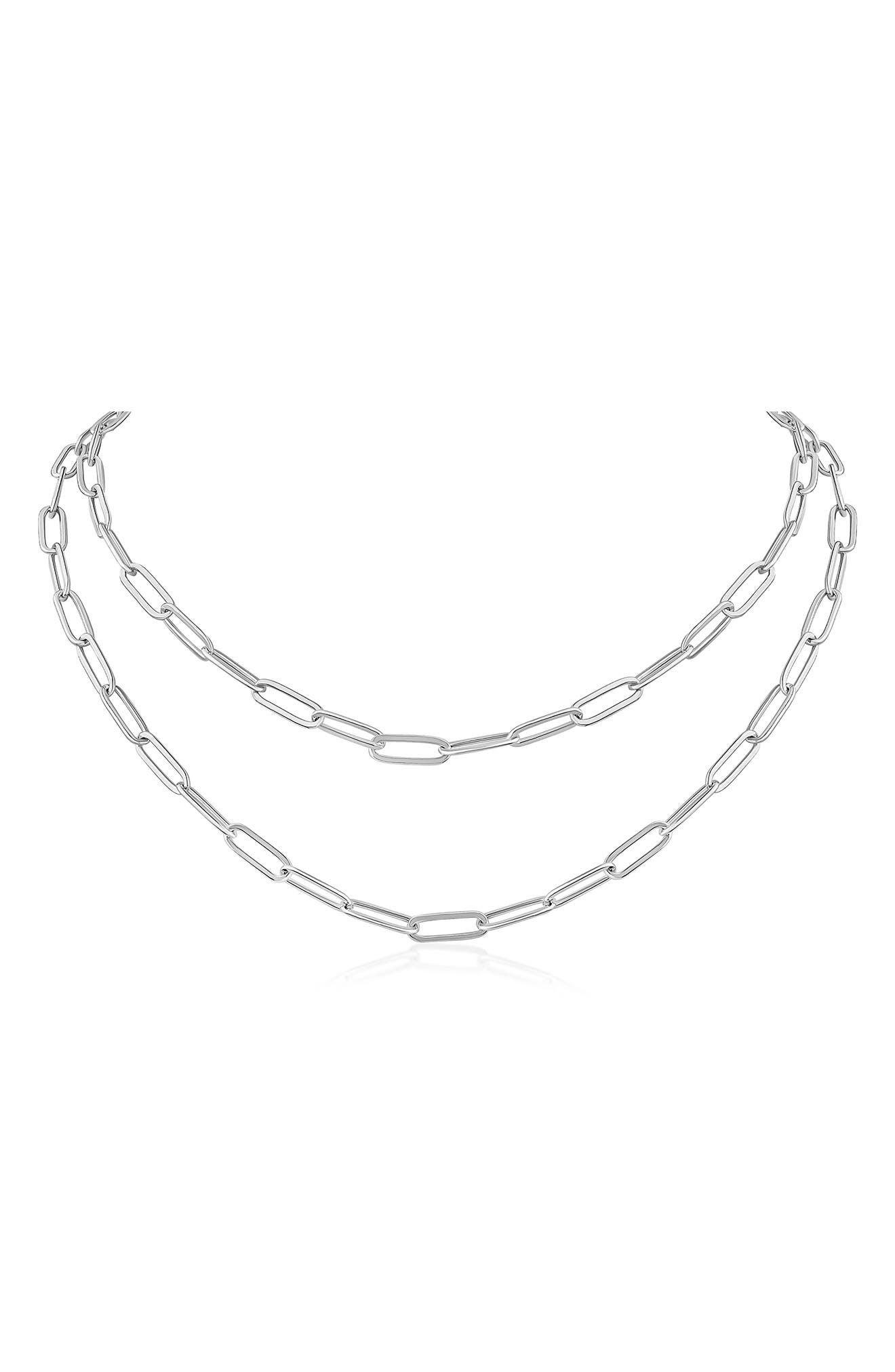 JARDIN Layered Paper Clip Chain Necklace