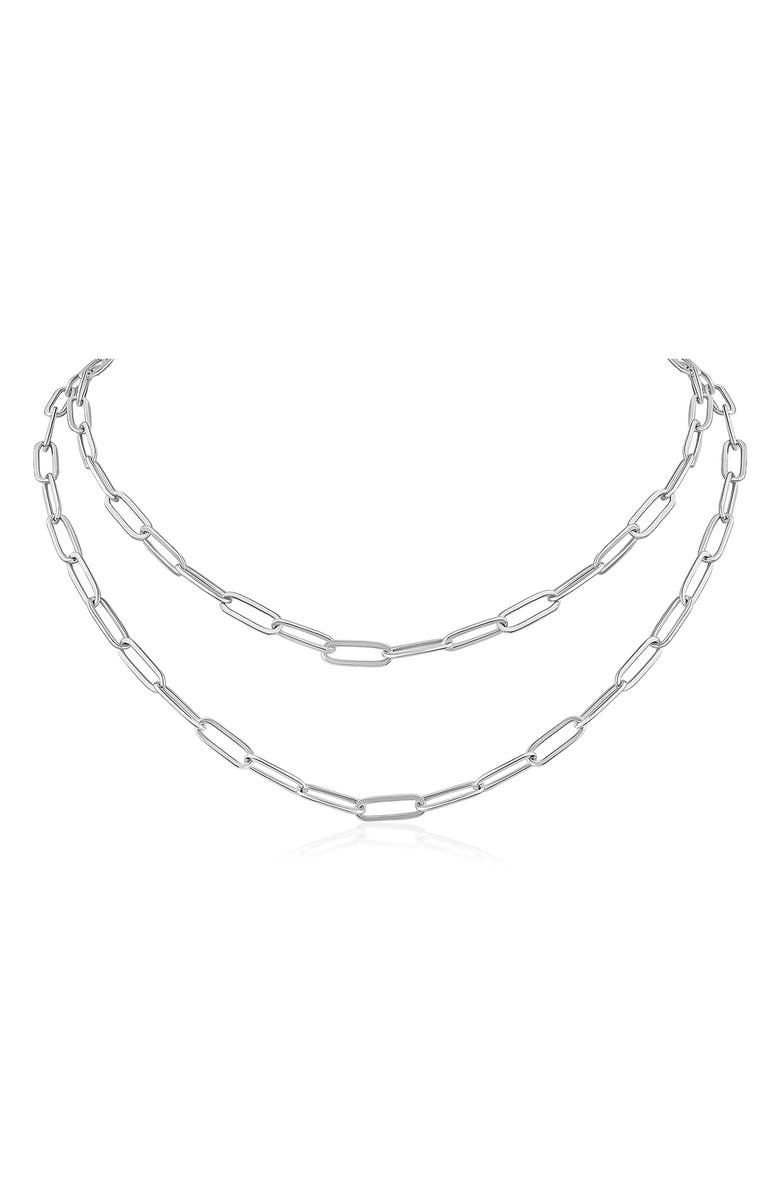 JARDIN Layered Paper Clip Chain Necklace, Main, color, 
