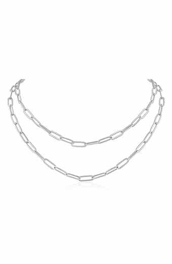 Layered Paper Clip Chain Necklace