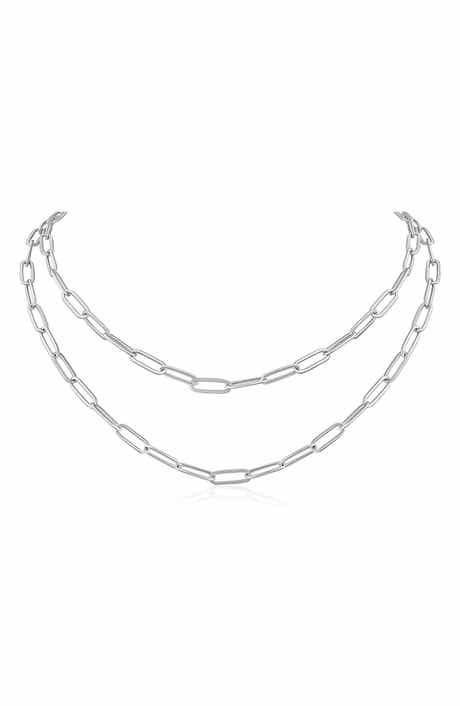 JARDIN Layered Paper Clip Chain Necklace