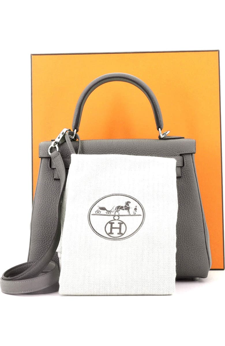 Pre-Owned Hermes Kelly Handbag Grey Togo with Palladium Hardware 25, Alternate, color, Gris Meyer