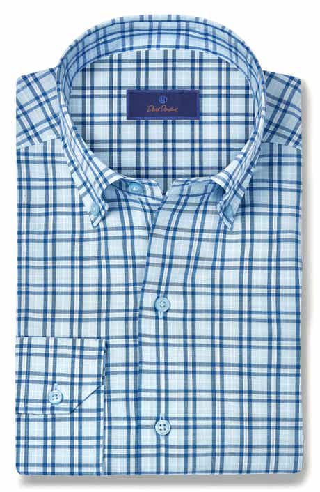 David Donahue Check Slub Sport Shirt
