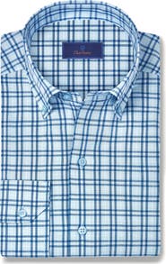 David Donahue Check Slub Sport Shirt
