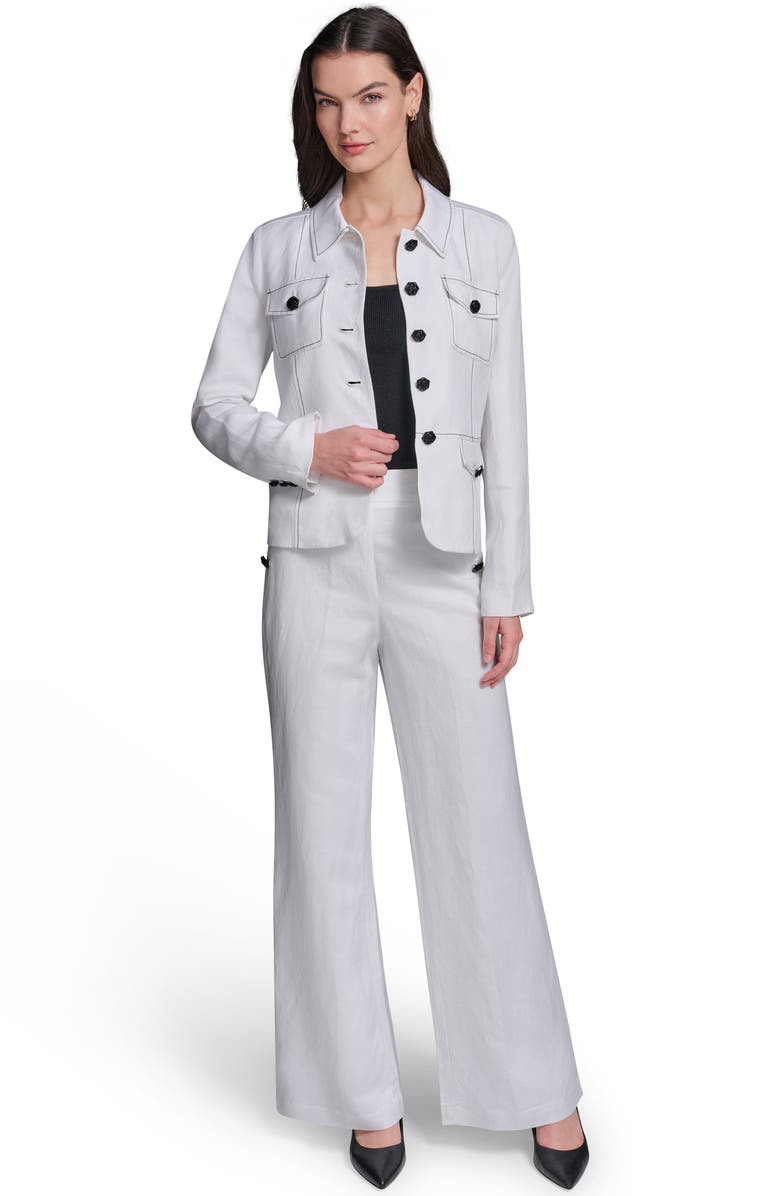 KARL LAGERFELD PARIS Linen Blend Jacket, Alternate, color, 