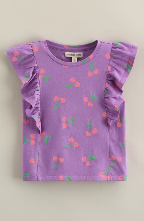 Kids' Ruffle Cotton T-Shirt (Toddler, Little Kid & Big Kid)
