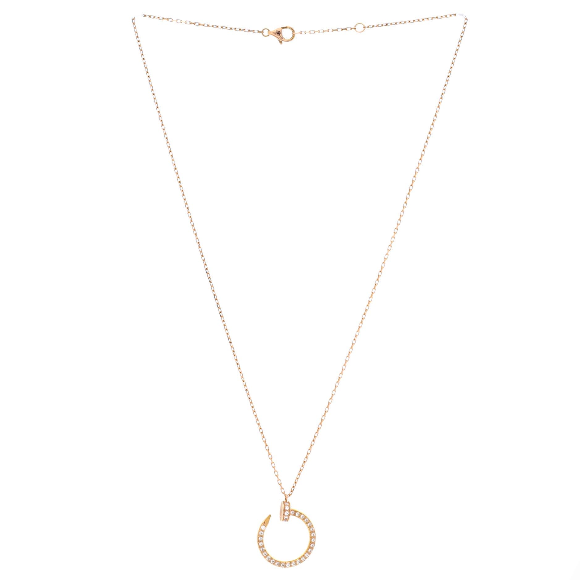 Juste un Clou Pendant Necklace 18K Rose Gold and Pave Diamonds, Alternate, color, Metallic Gold