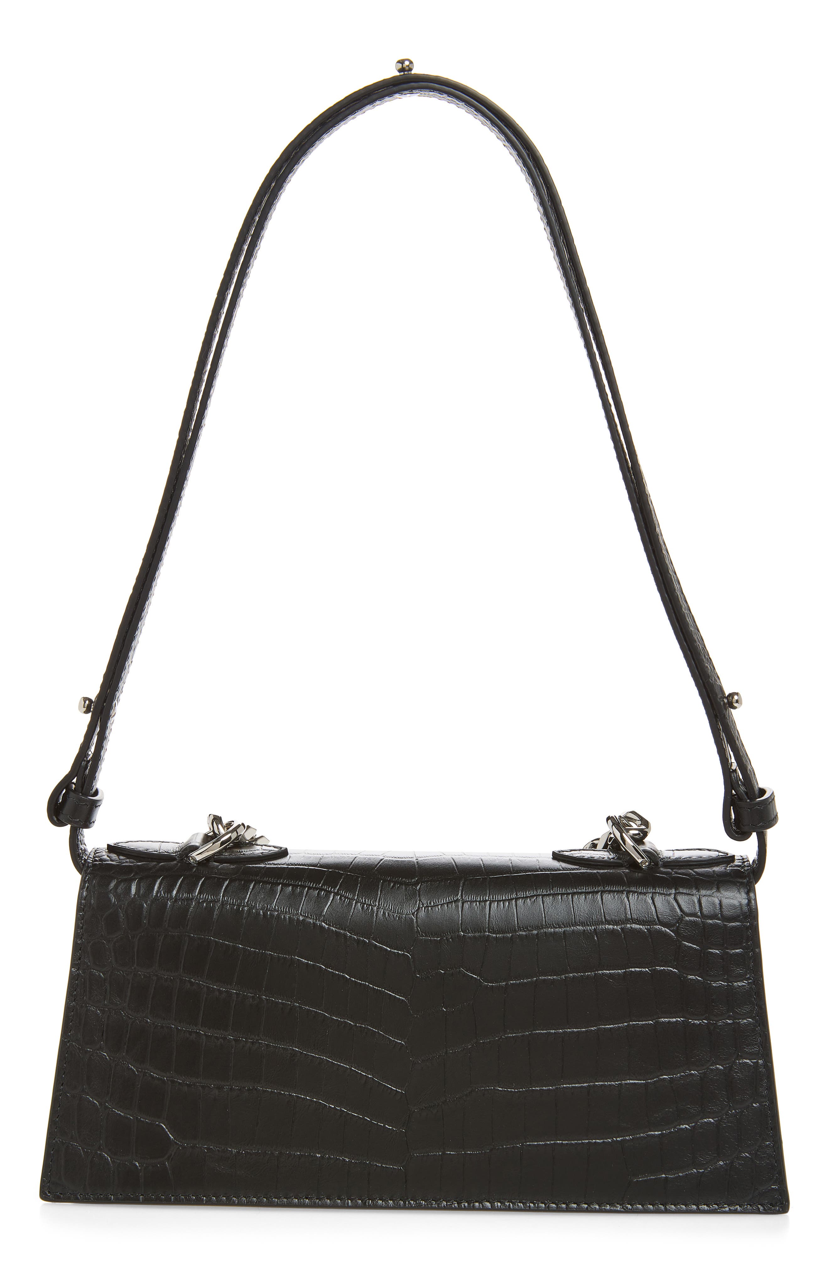 McQueen Mini Jewelled Shoulder Bag, Alternate, color, Black/ Silver