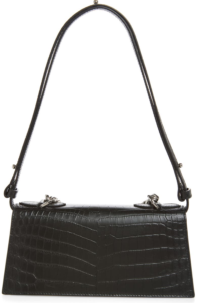 McQueen Mini Jewelled Shoulder Bag, Alternate, color, Black/ Silver