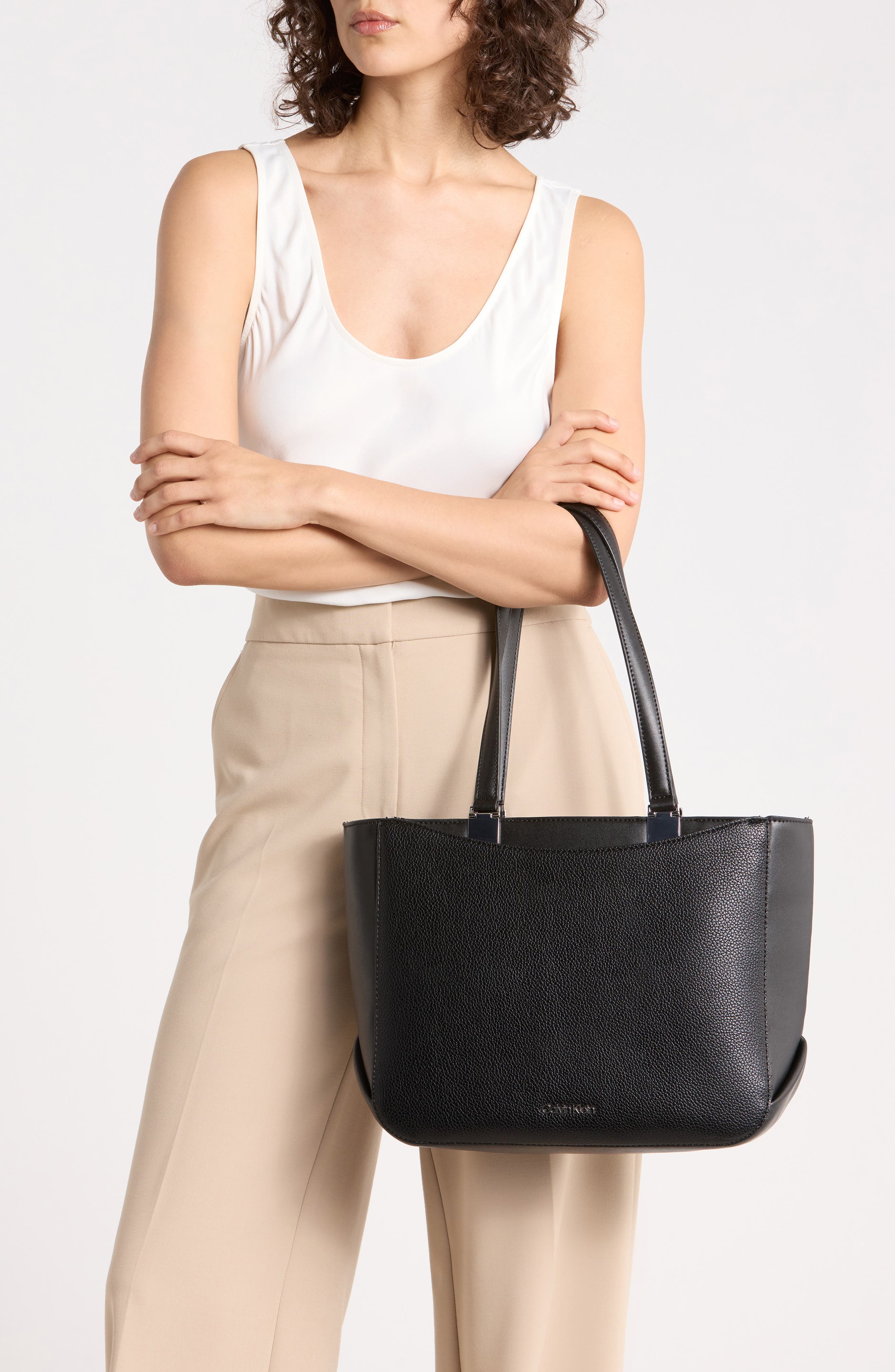 Akari Tote Bag, Alternate, color, BLACK/ SILVER