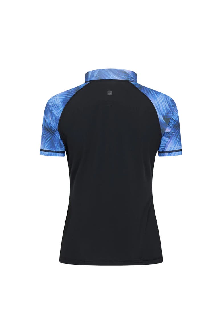 Patterned Rash Guard, Alternate, color, Teal