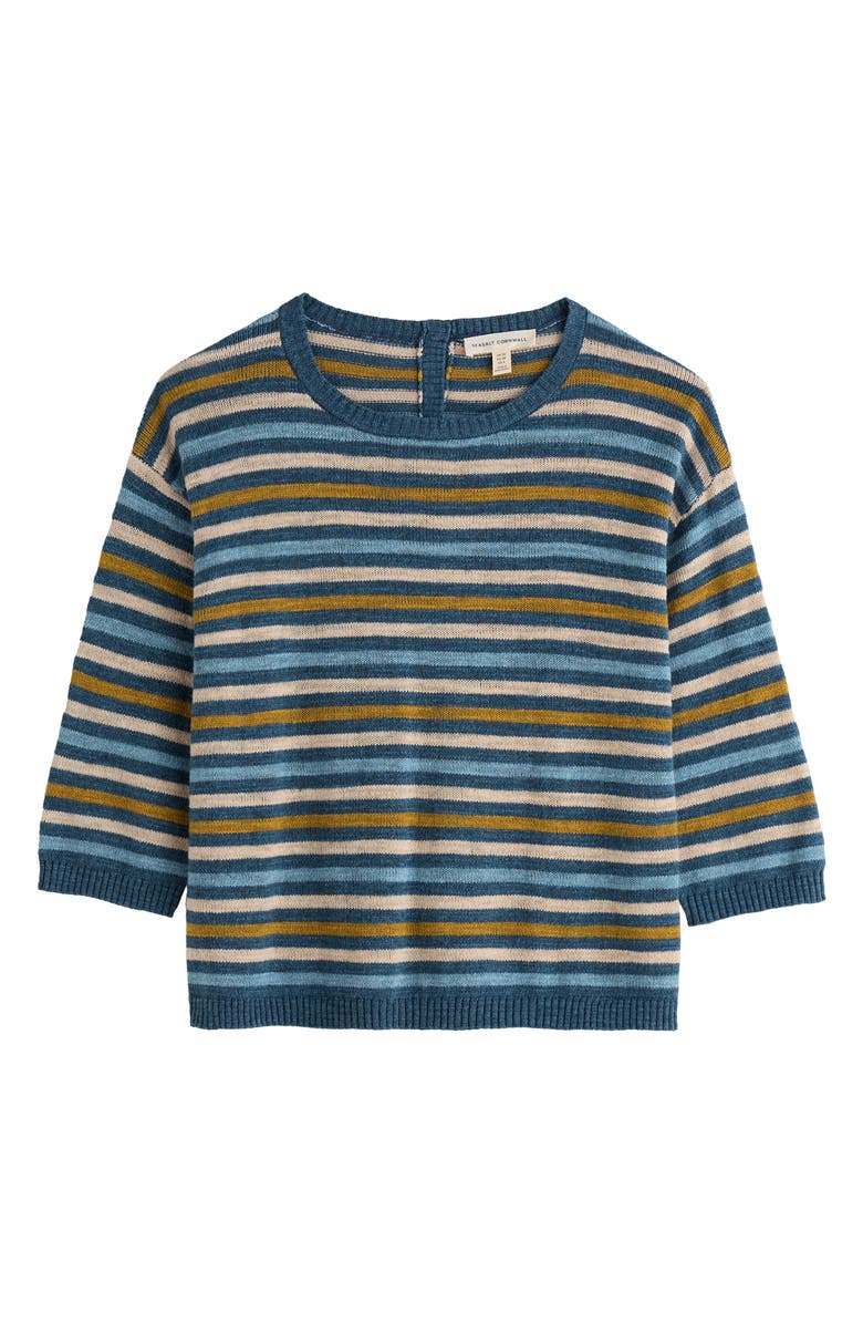 Seasalt Cornwall Knavock Stripe Organic Cotton & Linen Sweater, Main, color, Mini Cornish Dusk