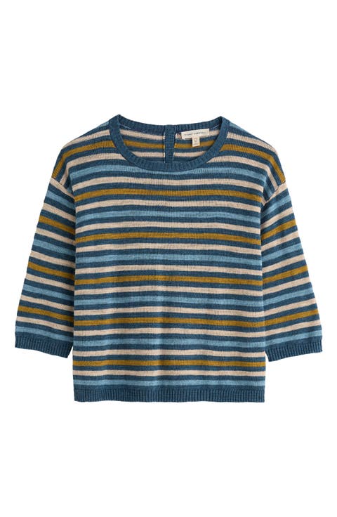 Knavock Stripe Organic Cotton & Linen Sweater