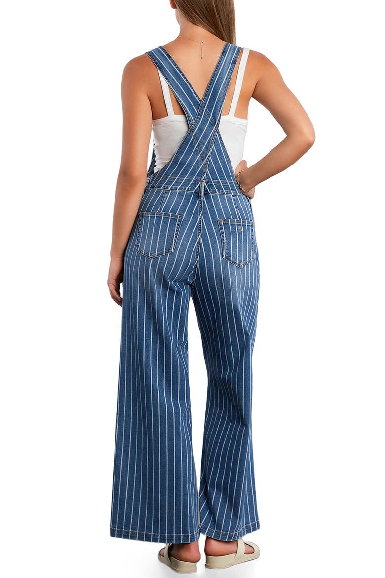 Lucky Denim Overalls, Alternate, color, BLUE DENIM STRIPE