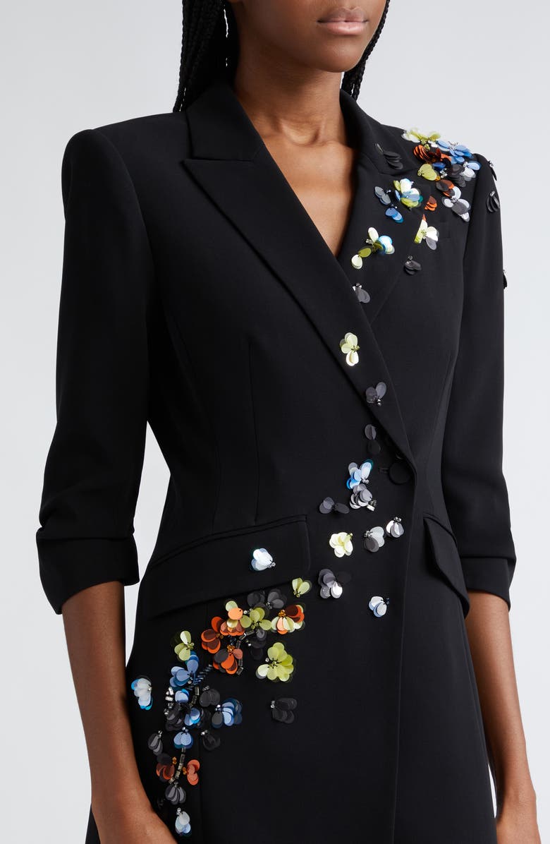 Cinq à Sept Linnea Sequin Flower Blazer Dress, Alternate, color, 