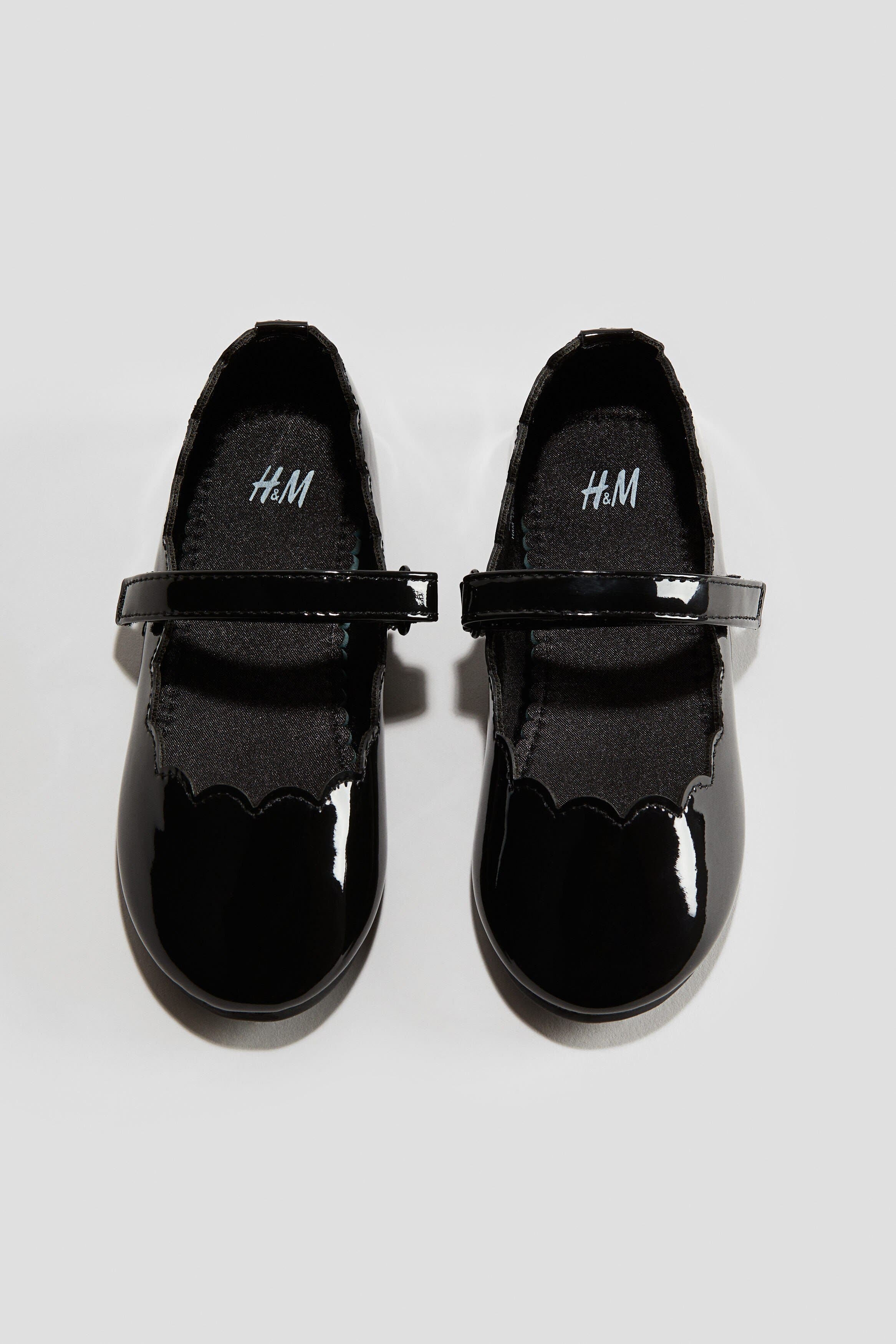 H&M School Patent Ballet Pumps, Alternate, color, Black